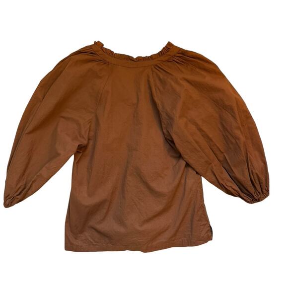 Camicettasnob Brown/Rust Puff 3/4 Sleeve Blouse Size IT44/US 8 - Picture 8 of 10